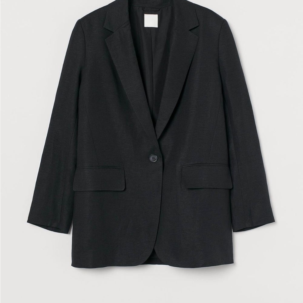 OVERSIZED BOYFRIEND BLAZER, LINEN, SIZE S